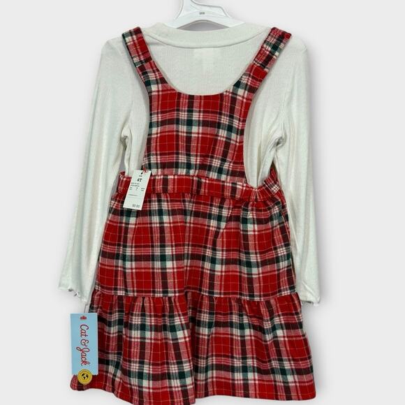 NWT Toddler Girls Cat & Jack Christmas Holiday Winter Fall Dress Plaid 4T - Picture 2 of 4